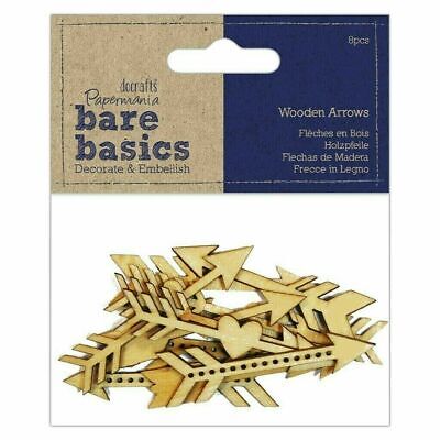 Bare Basics 8 Pack De Madera Flechas De 6cm De Ancho X 1cm De Alto Para La Artesanía, Elaboración De Tarjetas • 2.90€