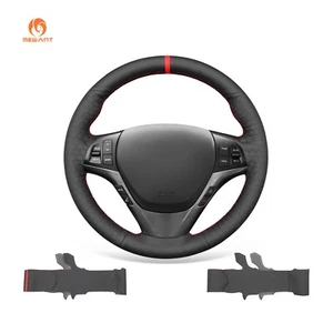 Solid Embossed Leather Steering Wheel Wrap for Hyundai Genesis Coupe 2010-2016 - Picture 1 of 11