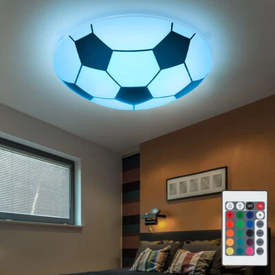 Deckenlampe Kinderzimmerleuchte Spielzimmerleuchte Fußball-Design RGB LED H 30cm - Bild 1 von 4