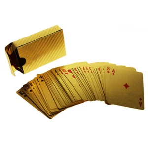 CARTE DA GIOCO ORO CARTE POKER CON CUSTODIA  REGALO - Foto 1 di 4