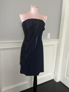 Alexis Mabille Asymmetric Bustier Dress Navy Size 36 (US Size XS) New with Tags - Picture 1 of 8