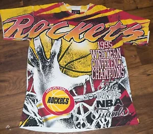 Vintage 1995 Rockets NBA Finals All Over Print - Picture 1 of 8