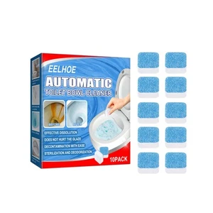 10*Automatic Bleach Toilet Bowl Cleaner Stain Remover Blue Tab-Tablet Flush Tank - Picture 1 of 5