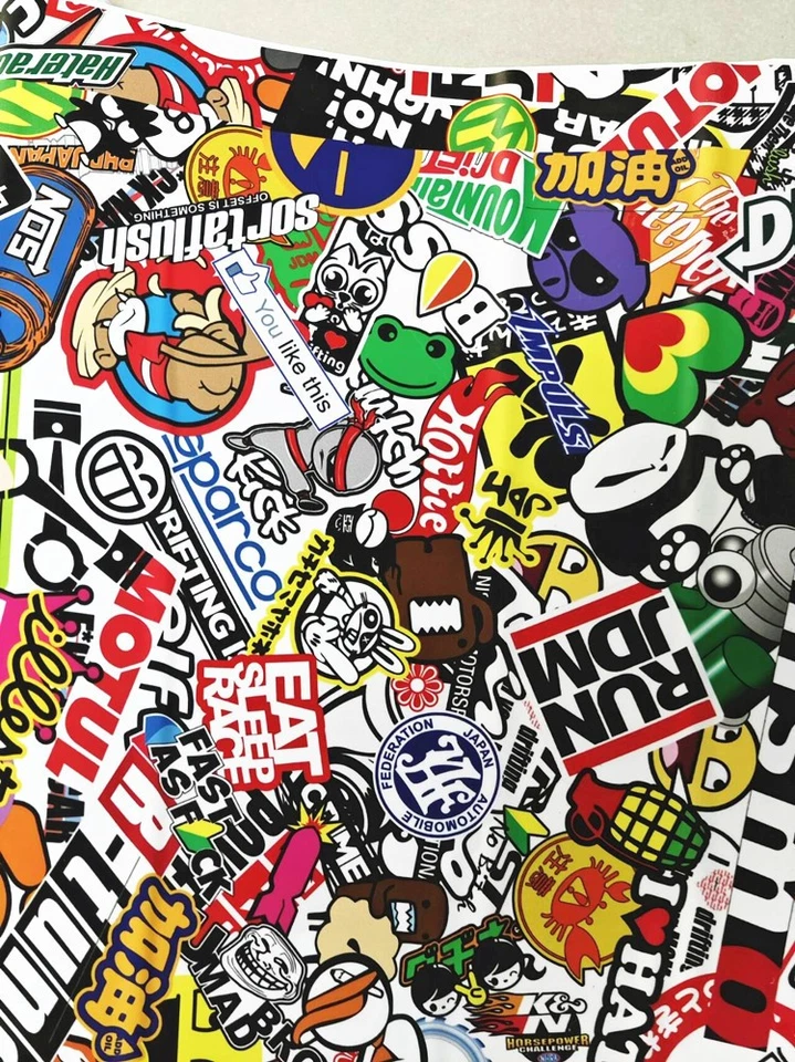 Car Sticker Panda Cartoon Graffiti Bomb Vinyl Wrap Sheet Film Decal 60in x 20in Foto 1 de 4