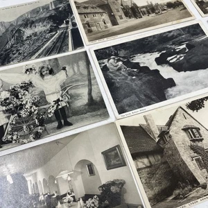 ORIGINAL VINTAGE Souvenir Postcard Letter Mail Lot B&W 1900s Junk Scrap 6 - Picture 1 of 3