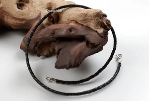 Lederkette geflochten nach MASS 3mm schwarz o braun Lederband Halskette Leder ES - Bild 1 von 3