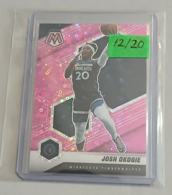 2020-21 Panini Mosaic Pink Fast Break Prizm 12/20 Josh Okogie #12 Timberwolves - Image 1 of 3