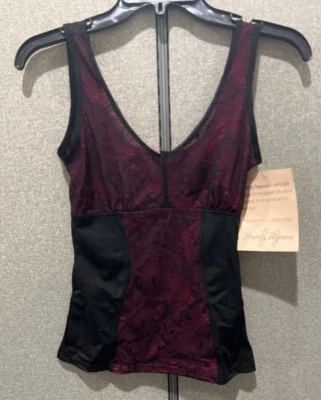 Heavenly Shapewear Control Cami with Contrast Lining Black/Pink Size Large - Image 1 of 4