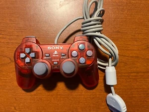 Sony PlayStation PS1 PSone OEM Transparent Red Controller SCPH-110 Tested - Picture 1 of 2