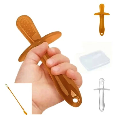 Mordedor de dentición de silicona para bebé juguete para masticar sin BPA con correa de caja para bebés Foto 1 de 4