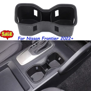Center Cup Holder Protective Cover Trim TPE Black For Nissan Frontier 2022+ - Picture 1 of 21