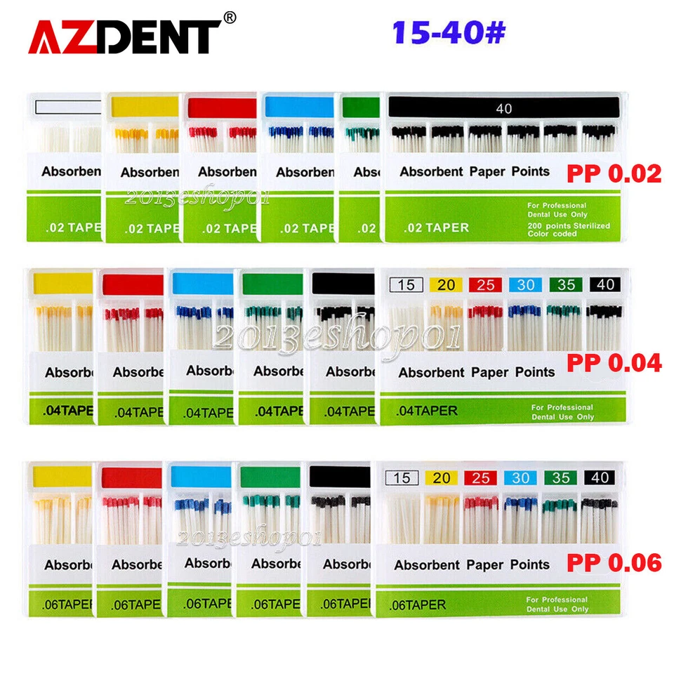 Dental Endo Gutta Absorbent Paper Points Fiber Taper PP 0.04/0.06/0.02 15#-40# - Image 1 of 1