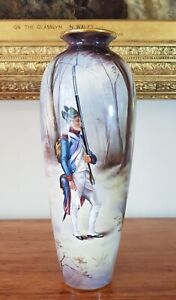 Superb Late 19th Century Hand Painted Royal Bonn 2823 Soldier Vase C1890-1900 AF