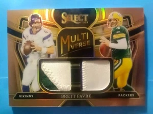 Parche de camiseta 2023 Brett Favre Select Multiverse Prizm Dual TWO CLR reliquia #39/49 - Imagen 1 de 6