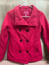 London Fog, Pink 24, large 14-16, Girl, Peacoat, Black Buttons