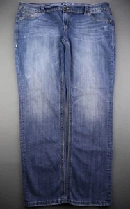 Pantalones de mezclilla para mujer Seven7 de lujo rectos tiro medio punto grueso talla grande 24 (44x31) - Imagen 1 de 12
