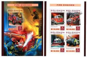 Fire Engines /  Firetrucks / Firefighters - stamps Solomon Isl. 2016 - MNH** SN. - Picture 1 of 1