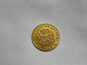 Chilean coin, 1 escudo 1851, gold KM# 101.2. Chile moneda - Picture 1 of 10
