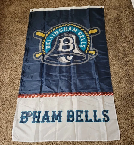 Bellingham Bells Yard Flag Blue Nylon 3 x 5 Feet Baseball WCL Minor League Cover