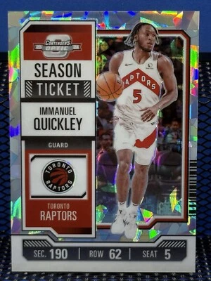 2023-24 Panini Optic IMMANUEL QUICKLEY Raptors Cracked Ice 21/23 Season Ticket - Image 1 of 2
