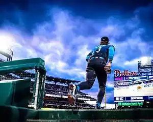 Bryce Harper City Connect Dugout Philadelphia Phillies 11x14 MLB Baseball Photo - Picture 1 of 1