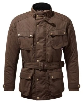 PULFORD® WAXED COTTON MOTORCYCLE JACKET IN BROWN - Image 1 of 3