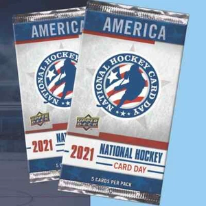 2021 UPPER DECK UD NHL AMERICA NATIONAL HOCKEY CARD DAY BRAND NEW 2 SEALED PACKS - Picture 1 of 1