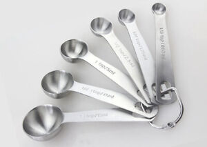 Household Stainless Steel Measuring Spoon Set of Six difference Size Pieces