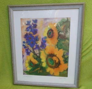 Marc Velten *1924 Kunstdruck Sommerblumen und Rittersporn 1991 original signiert - Bild 1 von 6