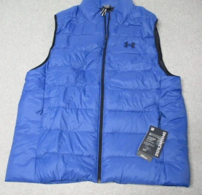 Colete Under Armour UA Legend com zíper isolado azul solto masculino GG - Imagem 1 de 4