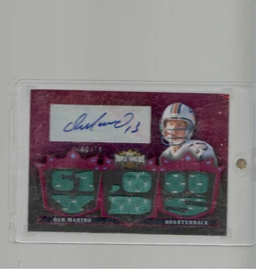 DAN MARINO TRIPLE JERSEY AUTO 9/18 2007 TOPPS TRIPLE THREADS FOOTBALL - Picture 1 of 2