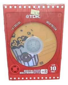 Unique & Fun Hollywood Designs - TDK DVD+R 10 PACK - DVD's with Slim Cases - Picture 1 of 6