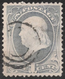 Sn:US #206A 1881 1 c US STAMP Benjamin Franklin 1881-1888 American Bank Note Co. - Foto 1 di 2