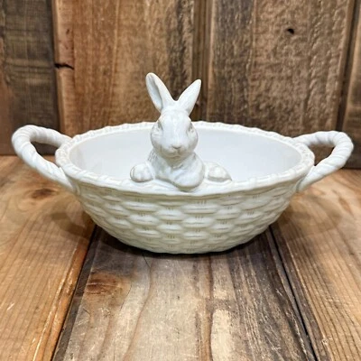 CESTA DE GRES RÚSTICA GRANERO DE CERÁMICA CUENCO DE DULCES PASCUA ¡NUEVO!! Foto 1 de 4