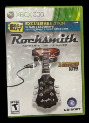 2011 XBOX 360 ROCKSMITH AUTHENTIC GUITAR GAMES UBISOFT COMPLETE IN BOX JD - Image 1 of 4