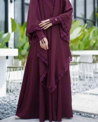 Fashion Muslim Islamic Abaya Kaftan Women Zipper Pullover Dress Dubai Party Gown - Image 1 of 4