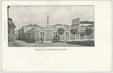 CARTOLINA d'Epoca  - 980 BRESCIA stabilimento dei bagni -via Moretto