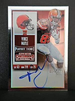2015 Panini Contenders Playoff Ticket #241 Vince Mayle AUTO BROWNS / 199 - Image 1 of 2