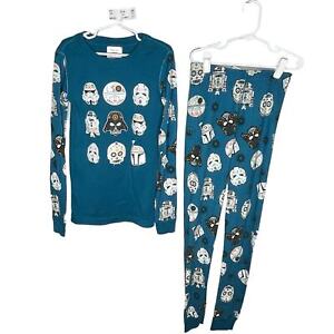 Hanna Andersson Star Wars Boys Pajamas Size 10 Organic Cotton 2 Piece Blue