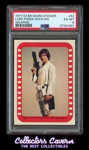 1977 Star Wars Stickers #42 Luke Skywalker PSA 6 (EX-MT) - Picture 1 of 2
