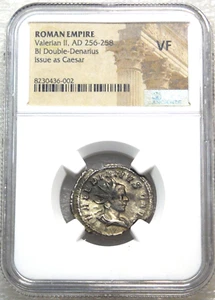 AD 256-258 Roman Empire Valerian II BI Double Denarius NGC VF Just Graded #MC176 - Picture 1 of 4