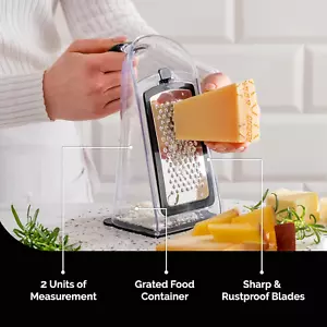 Cheese Grater with Garlic Crusher- Box Grater Vegetable Shredder with 3 Stain... - Picture 1 of 1