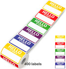 400 pièces 3,62 * 2,25 pouces étiquettes de nom autocollants « Bonjour mon nom est » colorés 