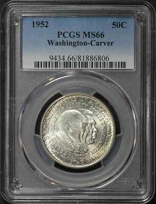 1952 Washington-Carver 50C Silver Commemorative PCGS MS-66 - Image 1 of 2