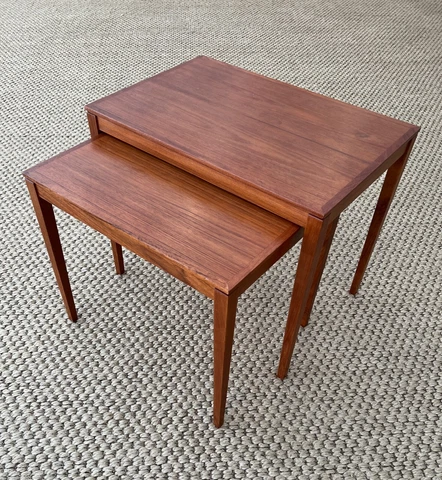 Two vintage Danish Teak Nesting Tables - XC, beautiful proportions Cover