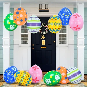 Easter Decorations Outdoor, 12 Pack Inflatable Eggs - 18 Inch Blow up Easter Egg - Picture 1 of 12