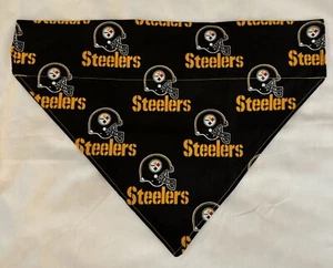 NFL Pittsburg Steelers Dog/Cat Bandana Fits Over Collar Size X-LG 15”W x 11”L - Picture 1 of 4