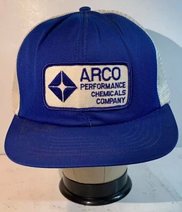 Vintage ARCO Performance Chemical Co. Netz Druckknopflasche Truckermütze Kuza's Kappen L - Bild 1 von 5