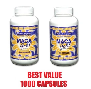 Certified Organic MACA GOLD ROOT 1000 Capsules ~ 550mg ~ Superfood Premium Grade - Picture 1 of 1