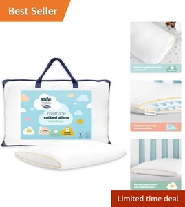 Luxury Breathable Cot Bed Pillow for Toddlers - Anti-Allergy & Machine Washable - Picture 1 of 10